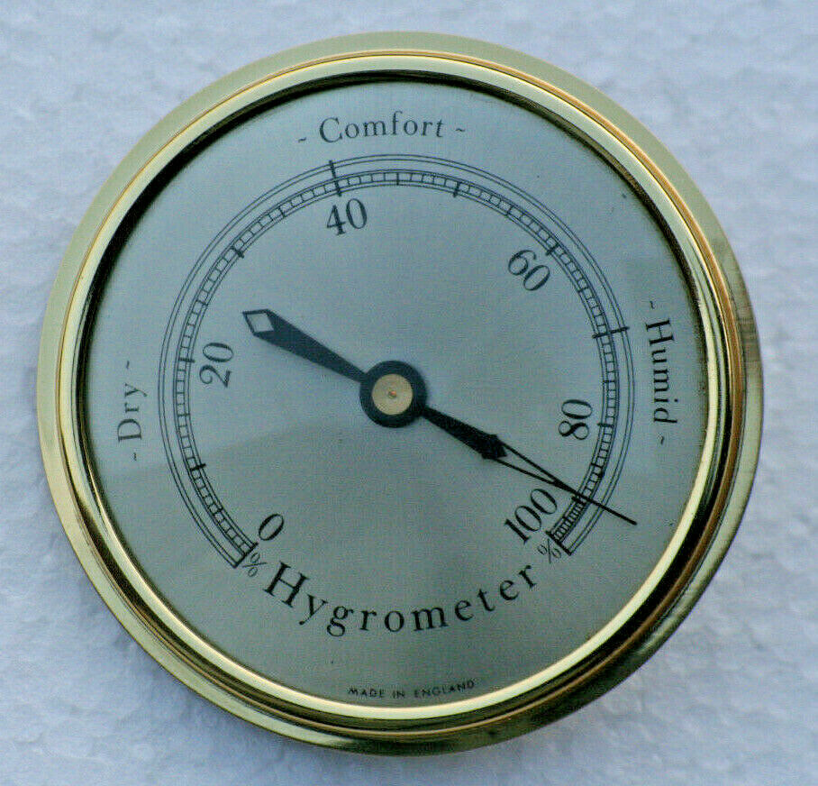 Hygrometer 80mm Diameter Available With Spun Brass Dial