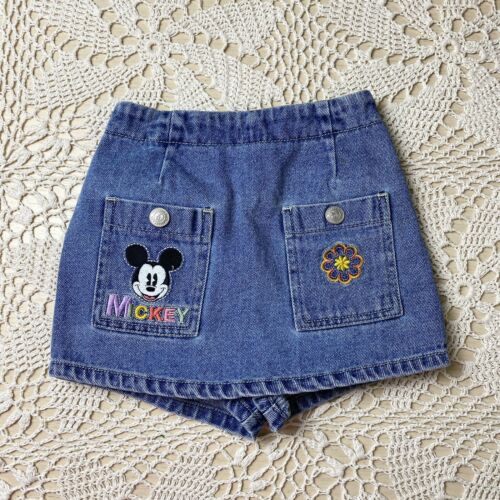 Vintage Mickey & Co Denim Skort Girls 4t Disney Mickey Mouse