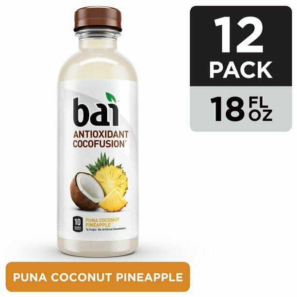 Bai Coconut Flavored Water, Puna Coconut Pineapple, Antioxidant Infused Drinks,