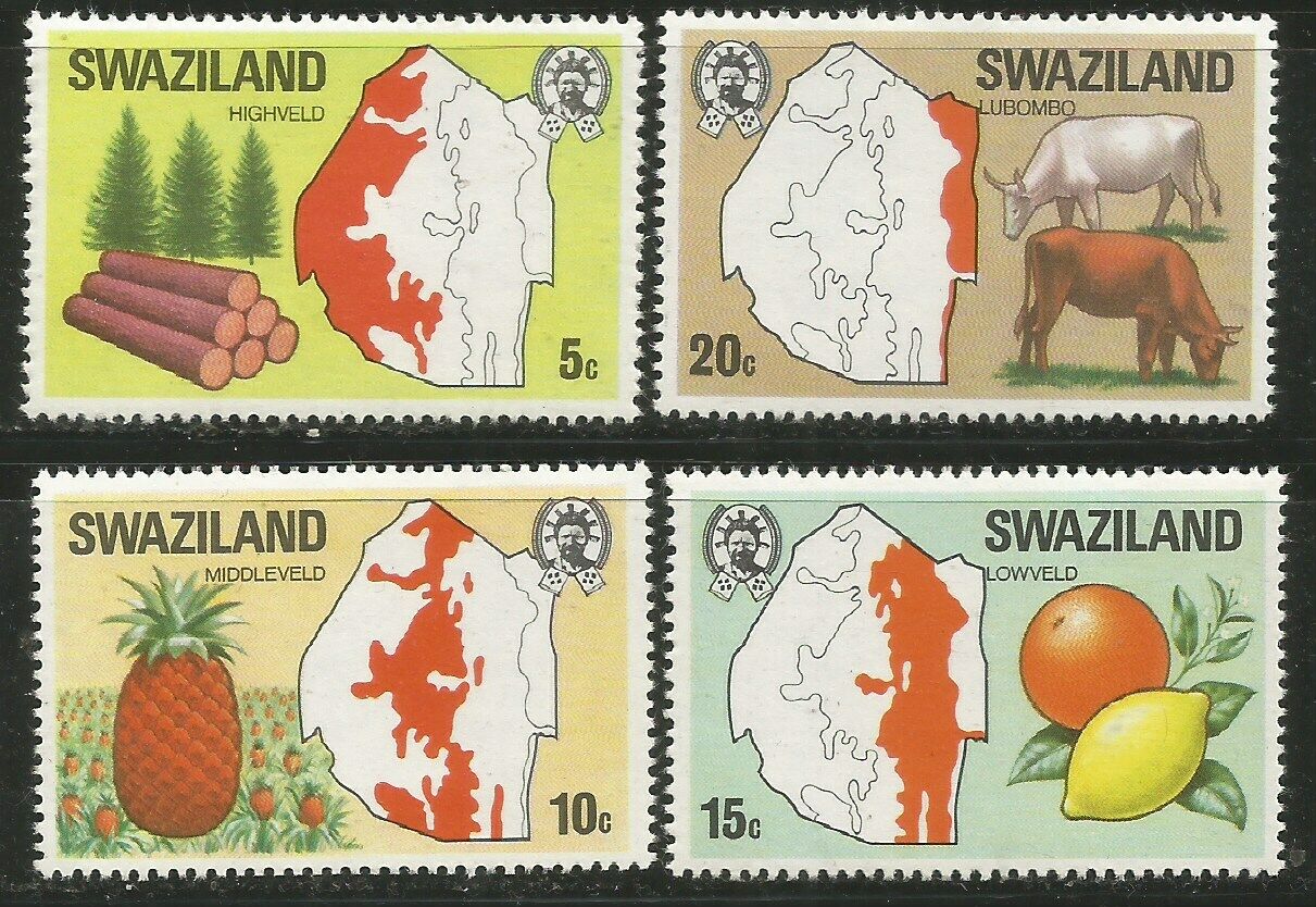 Swaziland 1977 Industry Agriculture Regional Maps Sc289-92 Complete Mnh Set 1377