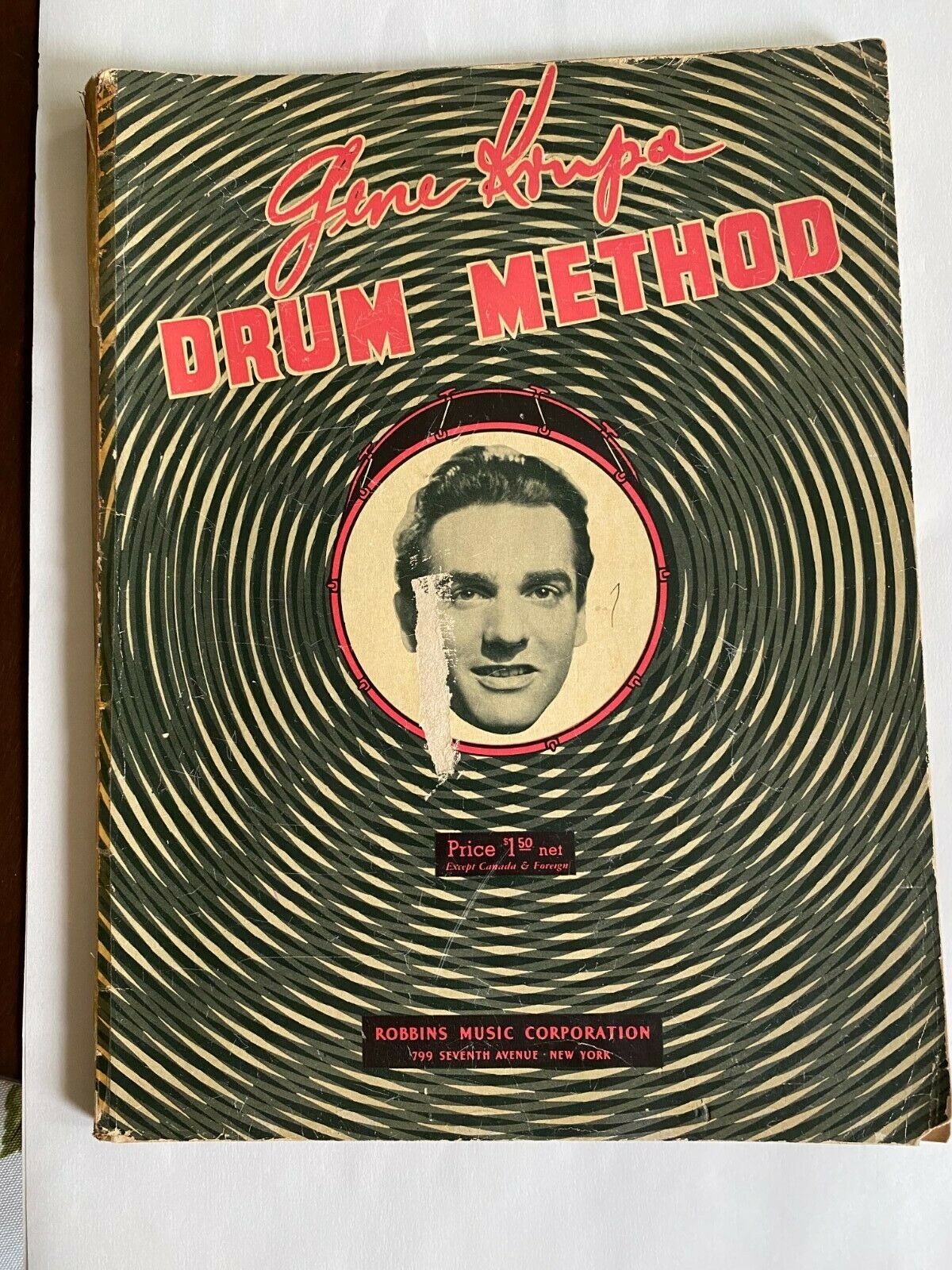 Vintage Very Rare Book 1938 Original 1st  Edition Gene Krupa Drum Method! Look