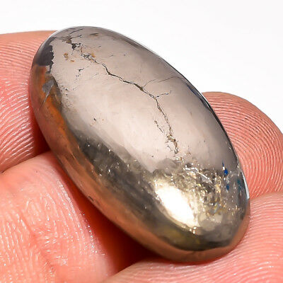 32.45 Ct. Natural Pyrite Oval Cabochon Loose Gemstone 28x14x5 Mm