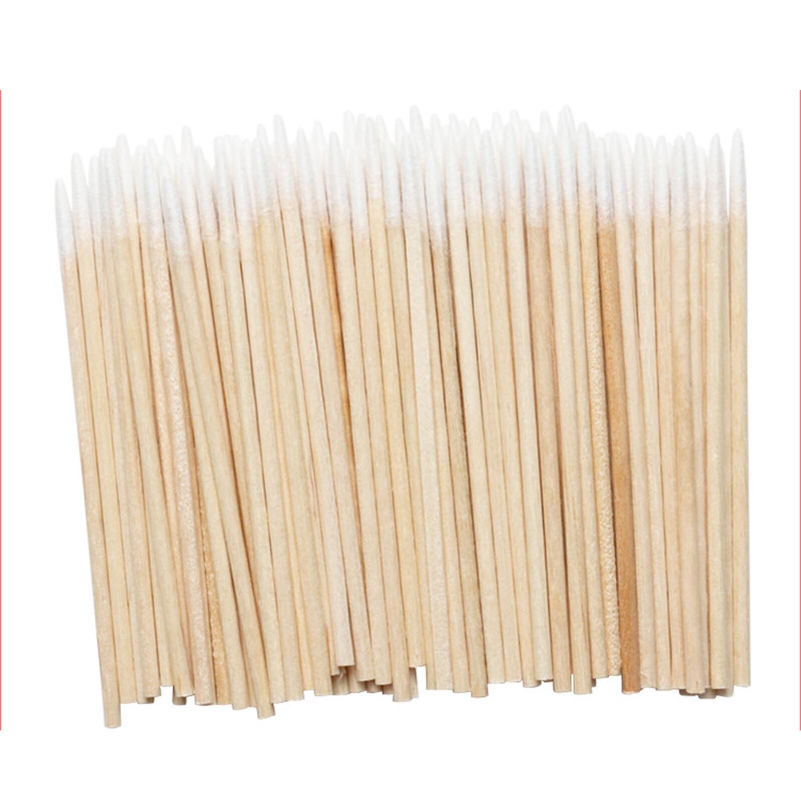 Disposable Cleaning Cotton Swabs Wooden Pointed  Swabs Makeup Swabs 10*100 Pcs@#