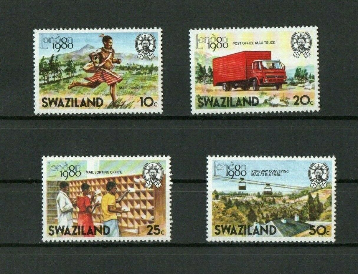 [n125] Swaziland 6/5/1980 Stamp Exhibition-mail Transport Mnh Set.