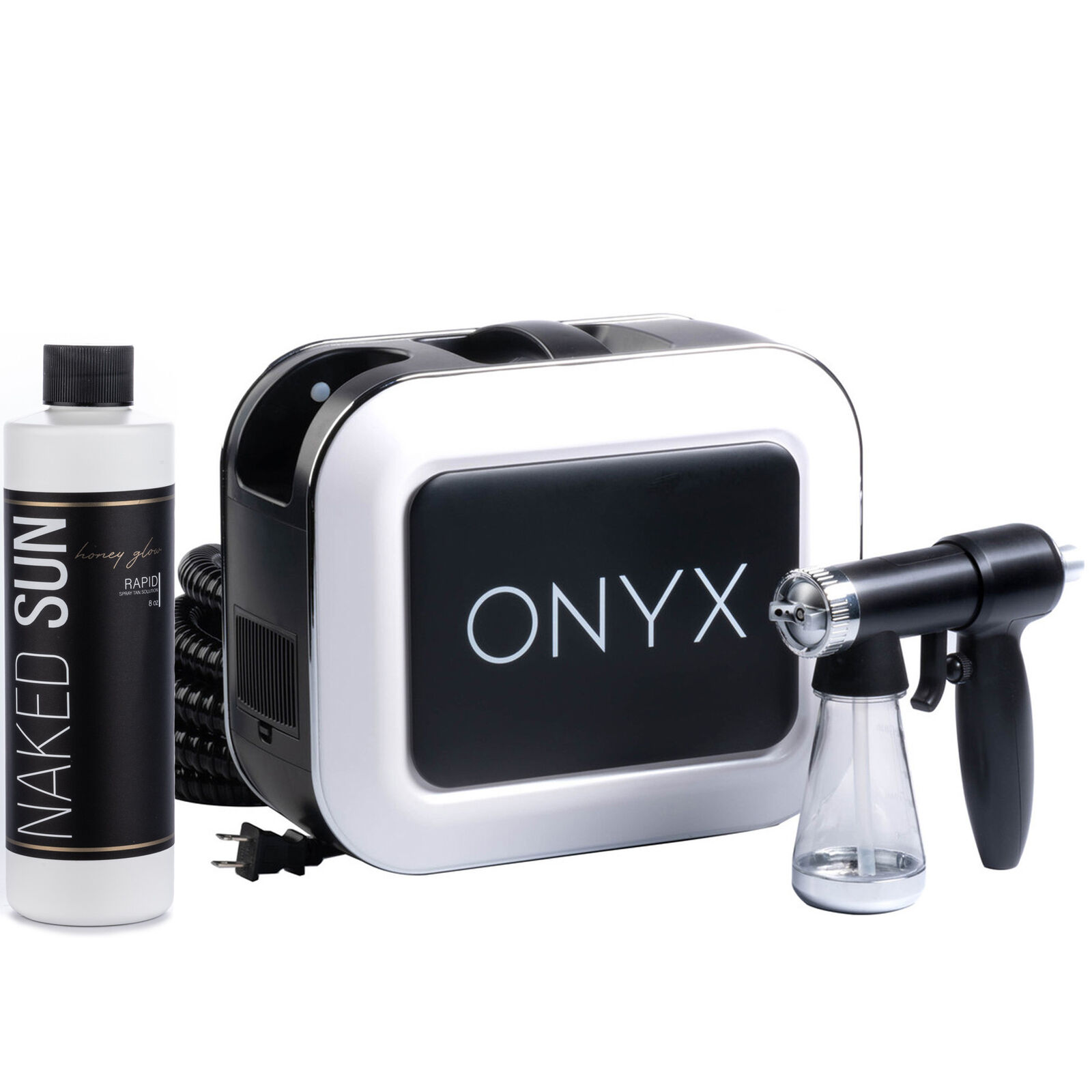 Naked Sun Onyx Spray Tan Machine With Honey Glow Rapid Develop Tanning Solution