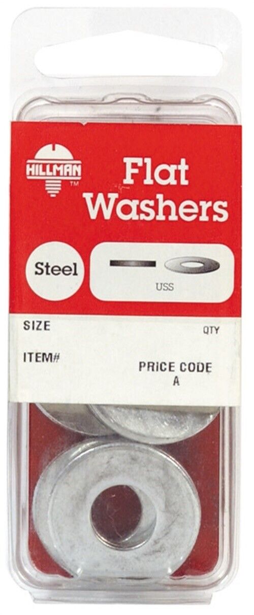 Hillman Zinc-plated Steel 1/4 In. Uss Flat Washer  (pack Of 10)