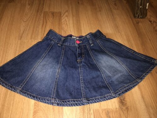 Vtg Vintage Girls Osh Kosh Denim Pleated Flate Skirt 7