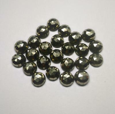10 Pieces 5mm Golden Pyrite Rosecut Round Gemstone, Pyrite Aaa Quality Gemstone