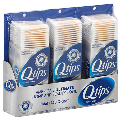 Q-tips Cotton Swabs - 625 Count (2) Pack & 500 Count (1) Pack