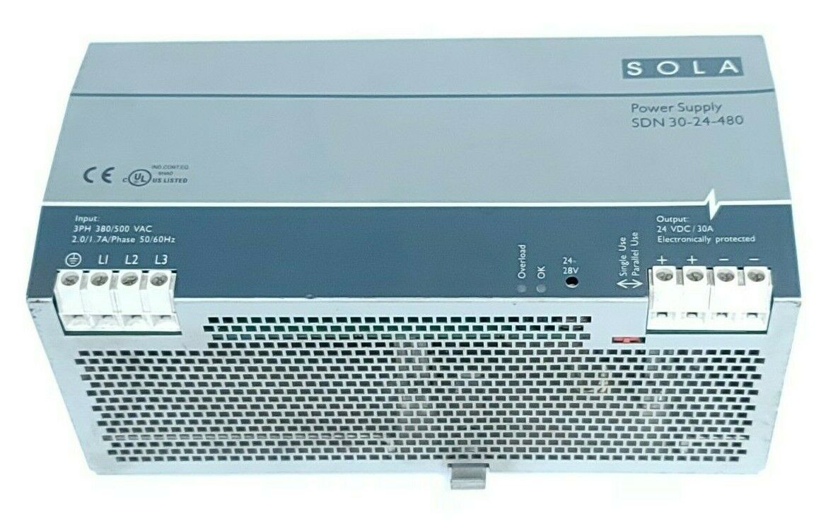 Sola Sdn 30-24-480 Power Supply 340-576 V Ac 24 V Dc 20 A Sdn3024480