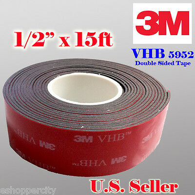 3m 1/2" X 15 Ft Vhb Double Sided Foam Adhesive Tape 5952 Automotive Mounting 0.5