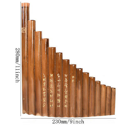 Handmade Left Hand Pan Flute 15 Pipes G Key Panpipes Wood Musical Instrument