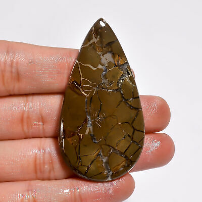 Pyrite Septarian Pear Shape Cabochon Natural Loose Gemstone 106.5 Ct. 57x30x6 Mm