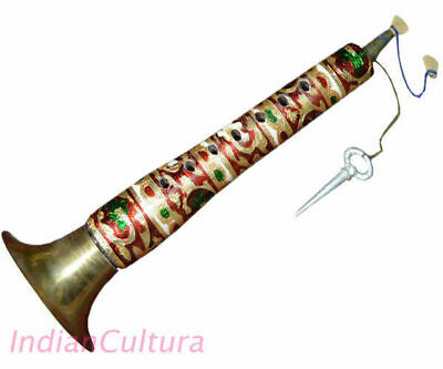 Shahnai Kachhi Sheesham Wood Meenakari Work Classical Wind Instrument Shehnai