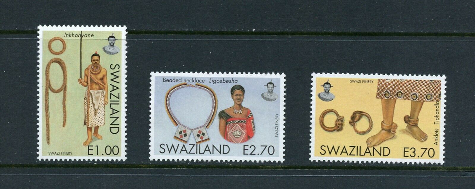 Y235  Swaziland  2008   Warriors  Jewelry   3v.      Mnh