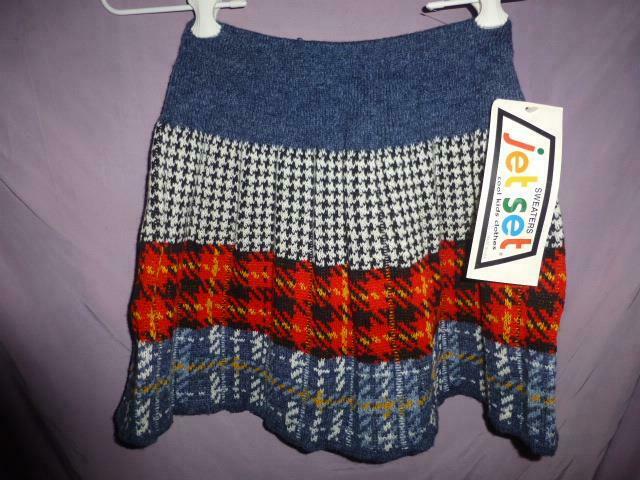 Vtg 80s 90s Jet Set Sweaters Cool Kids Clothes Knit Girls Skirt Nwt Sz 7 8 Usa