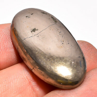 57.95 Ct. Natural Pyrite Oval Cabochon Loose Gemstone 35x18x5 Mm