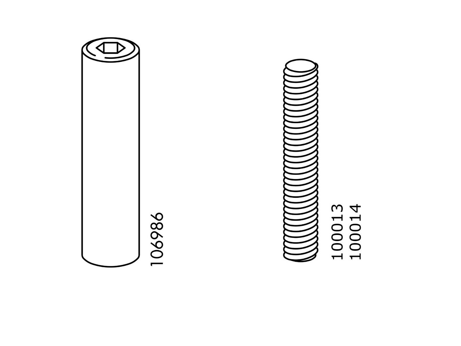 2 Ikea 100013 And 2 Ikea 106986 Svarta Bunk Bed Nut Sleeve  Threaded Pins