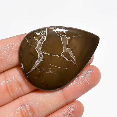 Pyrite Septarian Pear Shape Cabochon Natural Loose Gemstone 85.5 Ct. 48x36x5 Mm