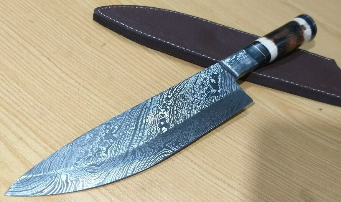 Custom Crafted Moqen,s Damascus Steel Kitchen Knife