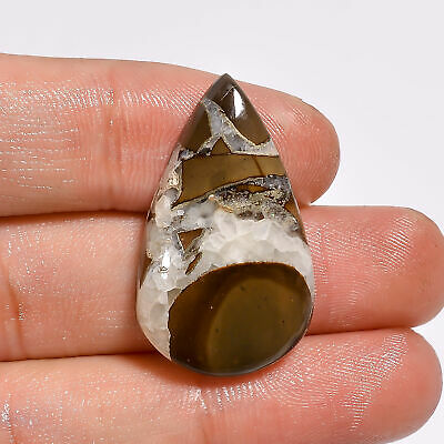 Pyrite Septarian Pear Shape Cabochon 100% Natural Loose Gemstone 28 Ct 31x18x6mm