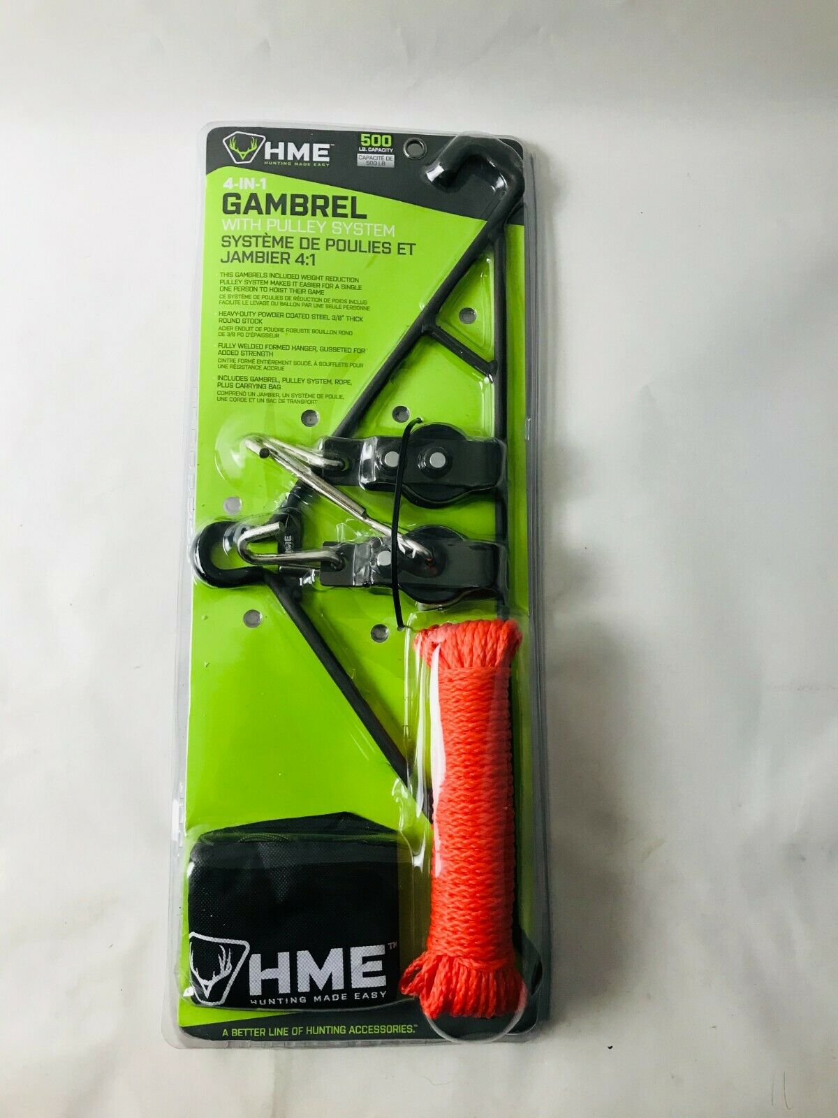 New! Hme 4-in-1 Gambrel With Pulley System 500 Lb Capacity