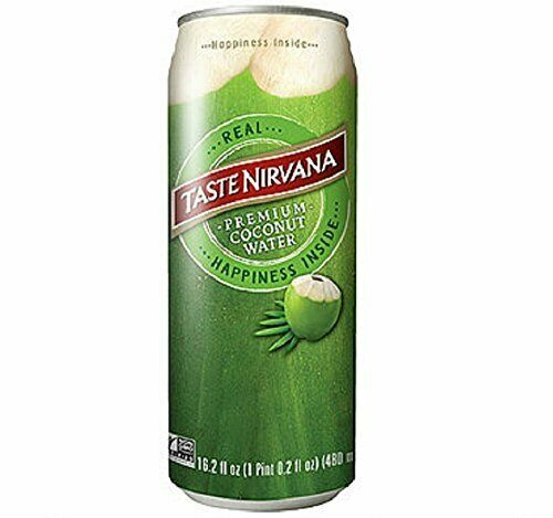 Taste Nirvana Real Premium 16.2 Ounce Cans Coconut Water 194.4 Fl Oz Pack Of 12